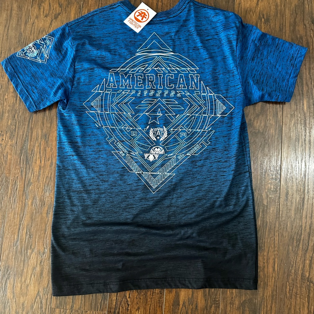 American Fighter Black and Blue Graphic Tee